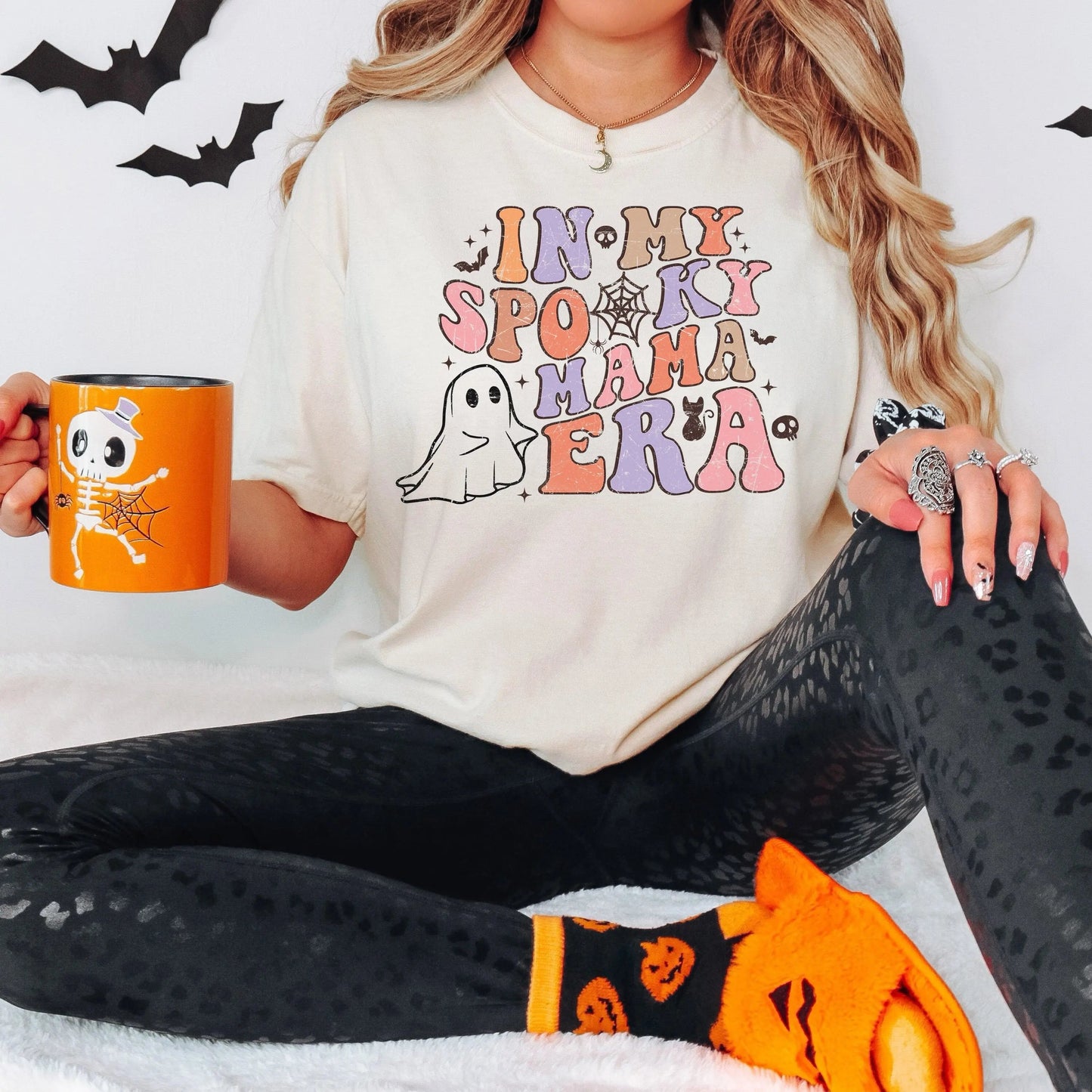 In My Spooky Mama Era Comfort Colors Shirt, Funny Mom Gift, Halloween Mom Shirt, Spooky Mom Tee, Pastel Ghost Shirt, Retro Halloween Shirt Joyful Moose