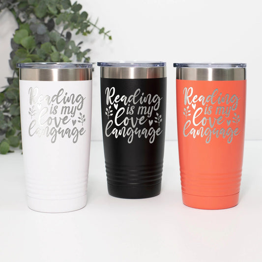Book Lovers Gift Engraved Reading Tumbler Gift for Readers Joyful Moose