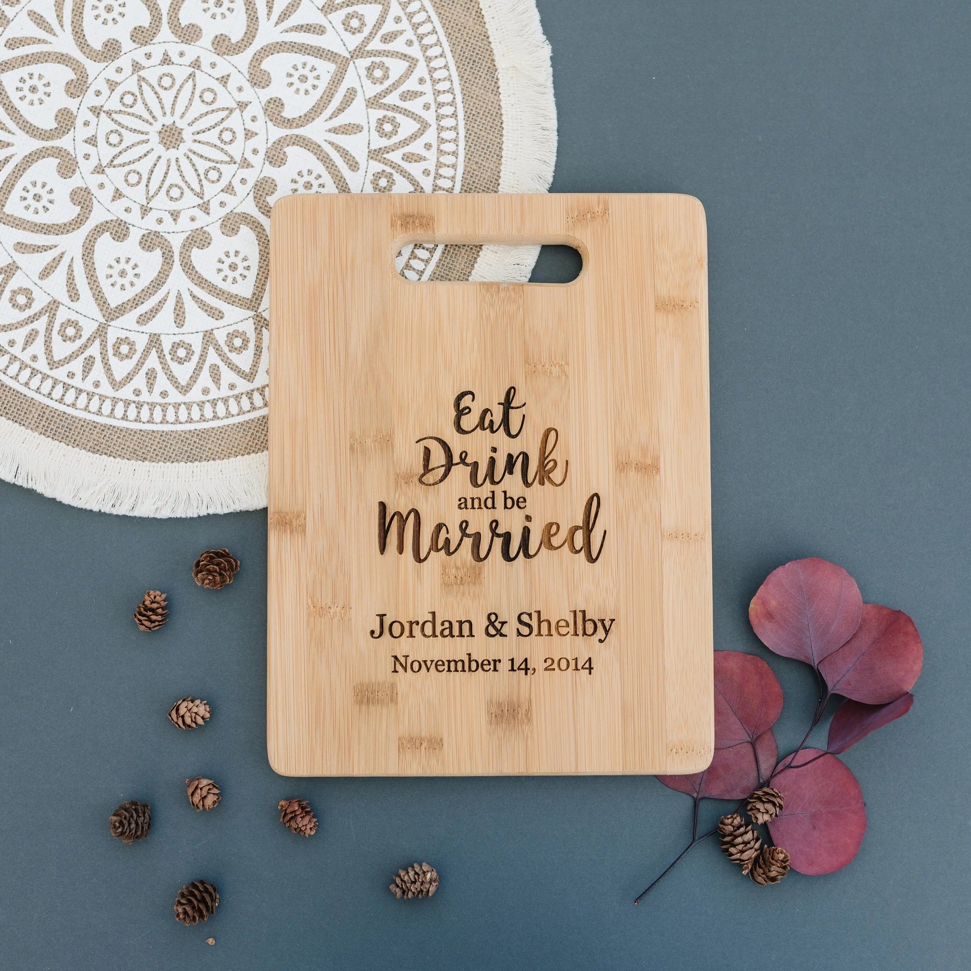 Personalized Wedding Gift Cutting Board, unique wedding gift for couple, Custom Bamboo Wood Board, personalized cutting board wedding gift Joyful Moose
