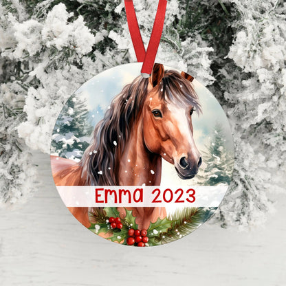 Horse Ornament, girl christmas ornament personalized, Horse Lover gifts for her, Horse Christmas Ornament, Christmas Personalized Gift Joyful Moose