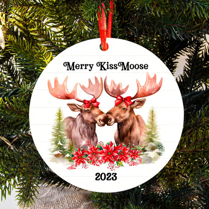 Moose Christmas Ornament, ornaments Christmas Personalized Gifts, Moose Gifts funny ornament, Couples Ornament Joyful Moose