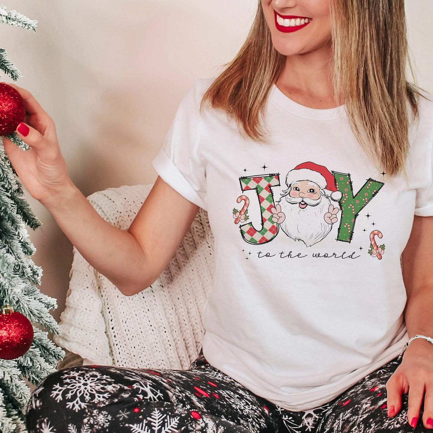 Merry Christmas Shirt, Joy to the World Santa Christmas Shirt, Christmas Family Shirt, Christmas tees Joyful Moose