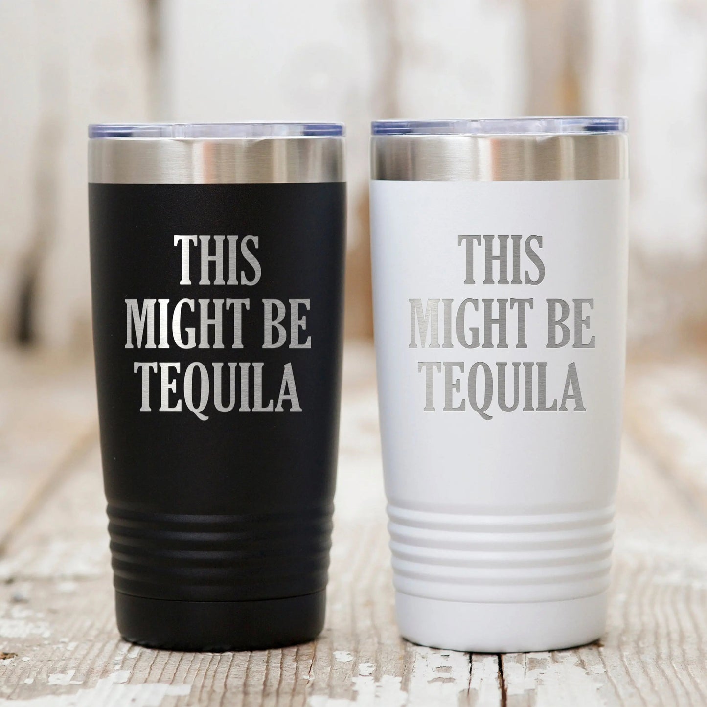 Vacuum Insulated Tumbler - Stainless Steel Travel Drink Mug With Laser Engraved Design Joyful Moose