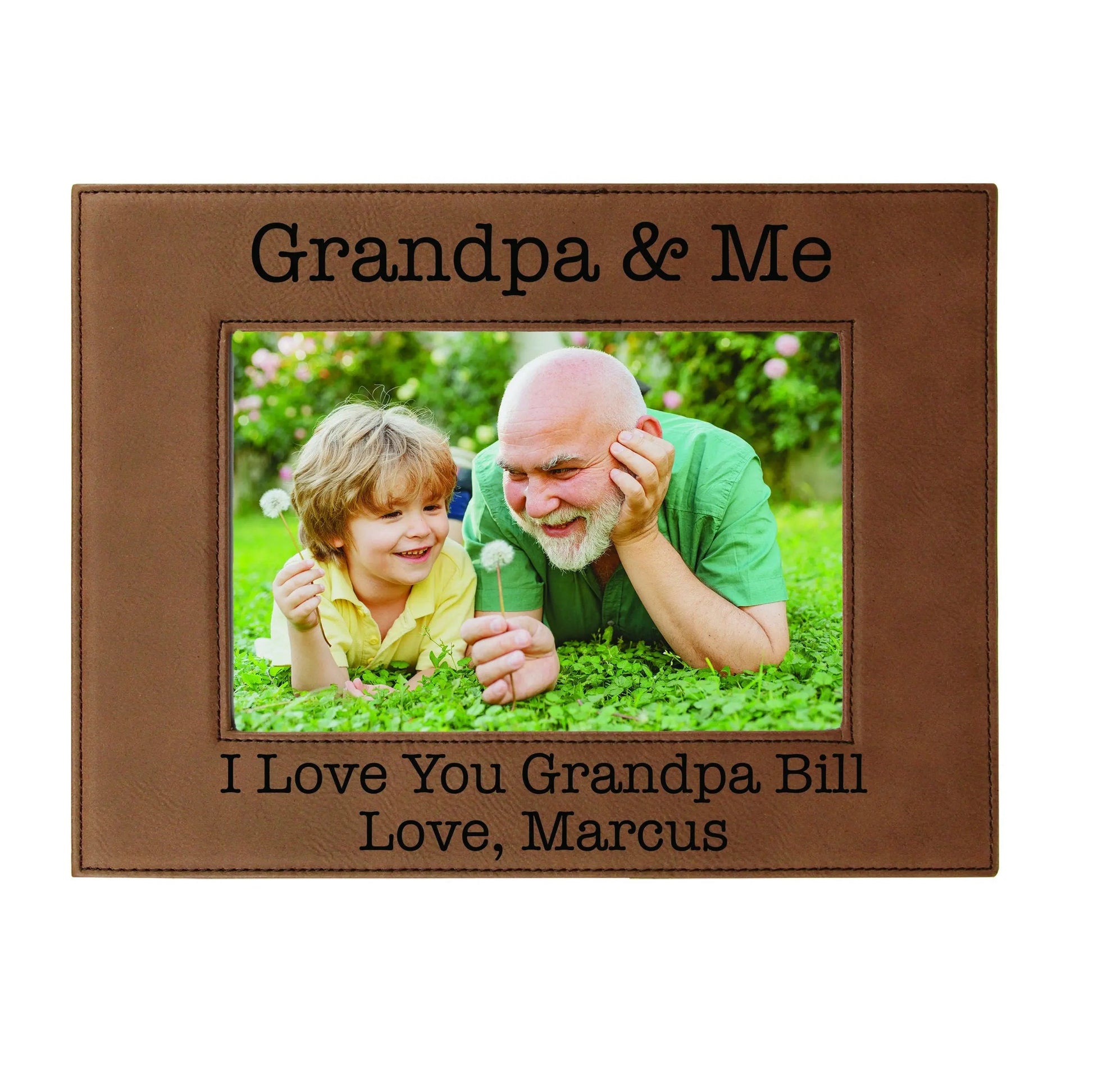 Personalized Gift for Grandfather, Grandpa & Me Picture Frame, Custom Christmas Gift for Papa Joyful Moose