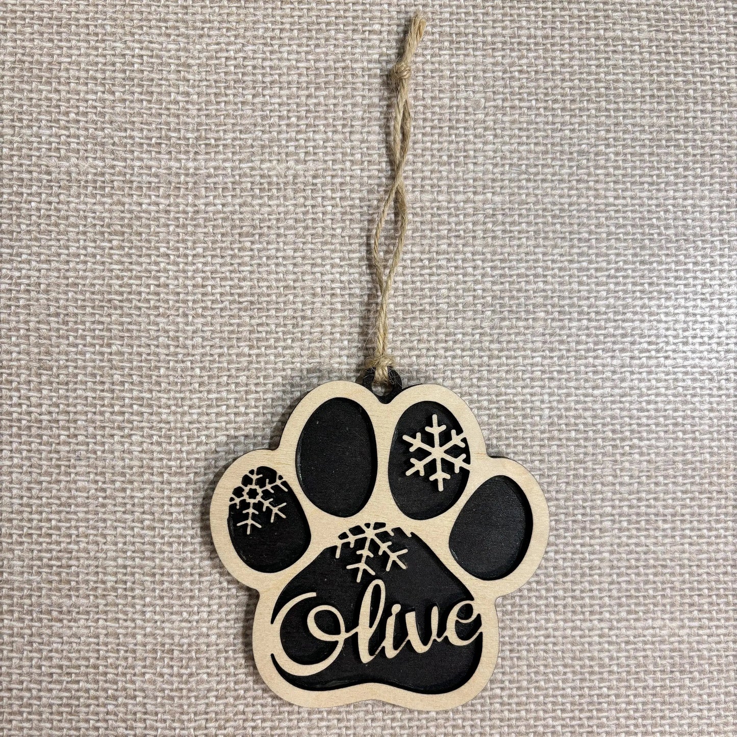 Dog Ornament - Personalized Wood Paw Christmas Ornament - Stocking Stuffer for Dog Mom - custom dog gifts Joyful Moose
