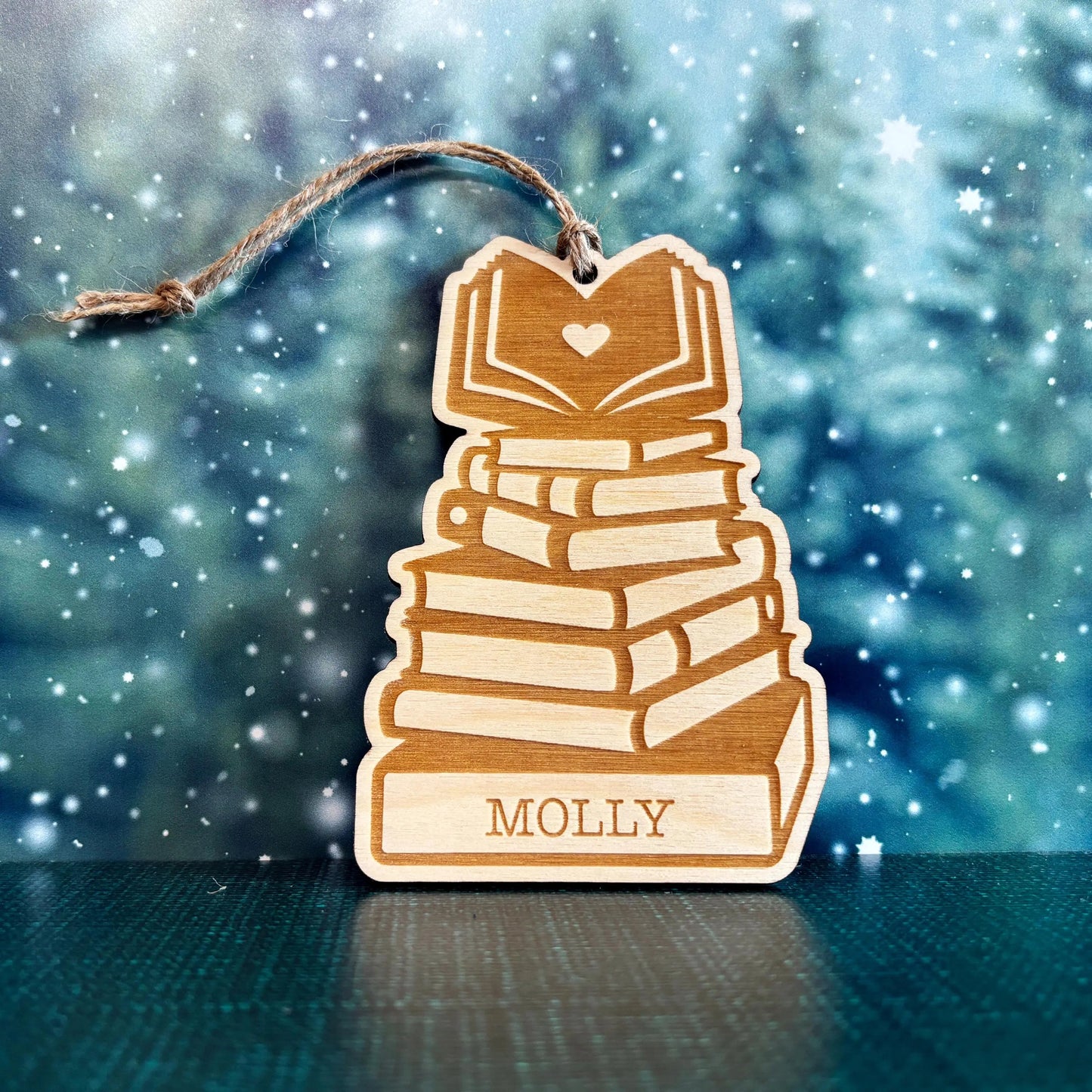 Book Christmas Ornament, book lover ornament, custom book ornament for book club gifts, Unique Personalized Holiday Gift, Reader Gifts Joyful Moose
