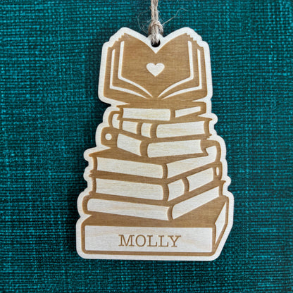 Book Christmas Ornament, book lover ornament, custom book ornament for book club gifts, Unique Personalized Holiday Gift, Reader Gifts Joyful Moose
