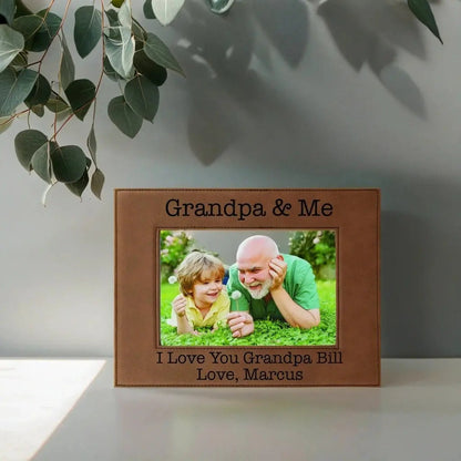Personalized Gift for Grandfather, Grandpa & Me Picture Frame, Custom Christmas Gift for Papa Joyful Moose