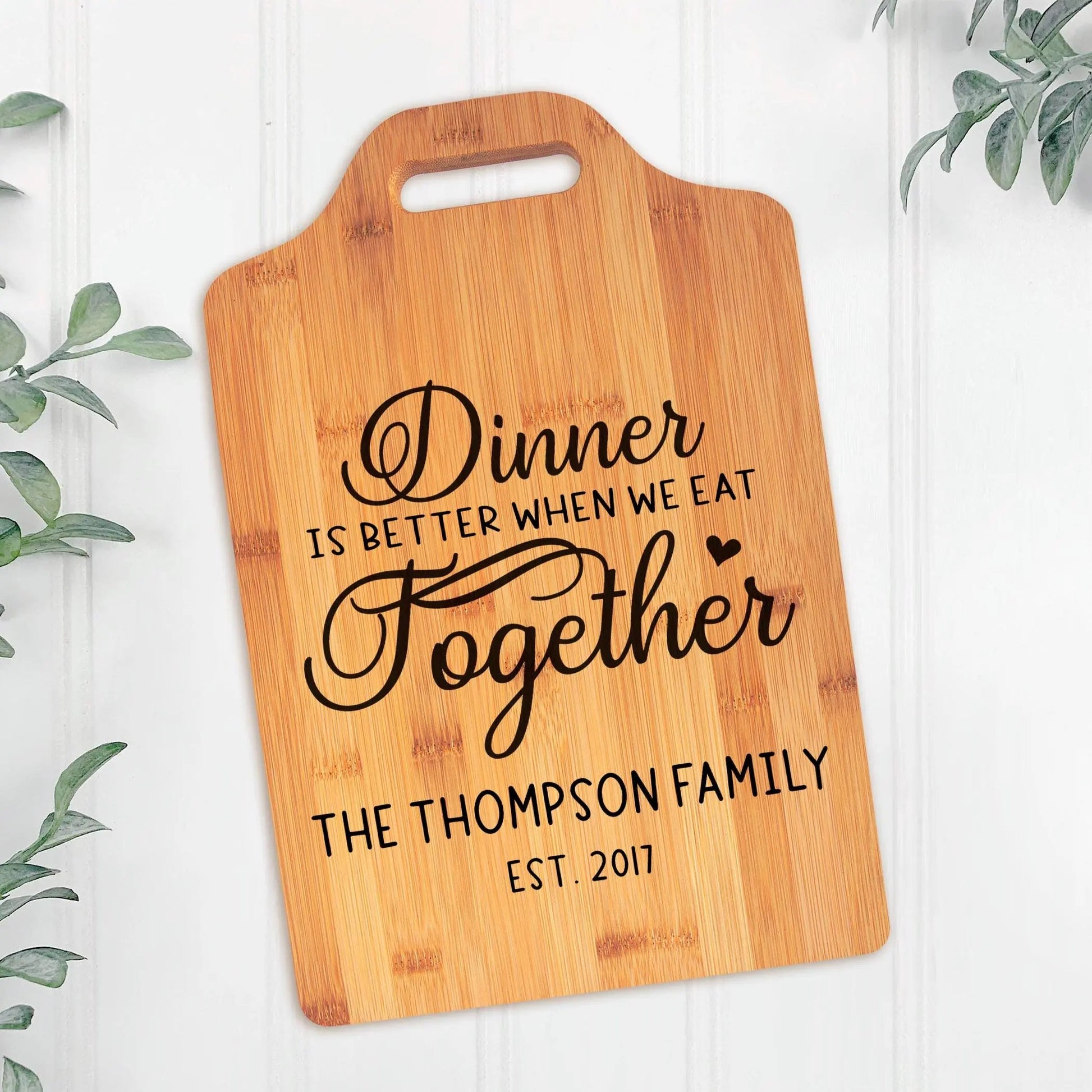 Personalized Cutting Board Family Name Custom Kitchen Wall Decor Housewarming Gift Wedding Gift Family Sign Bamboo Wood Anniversary Present Joyful Moose