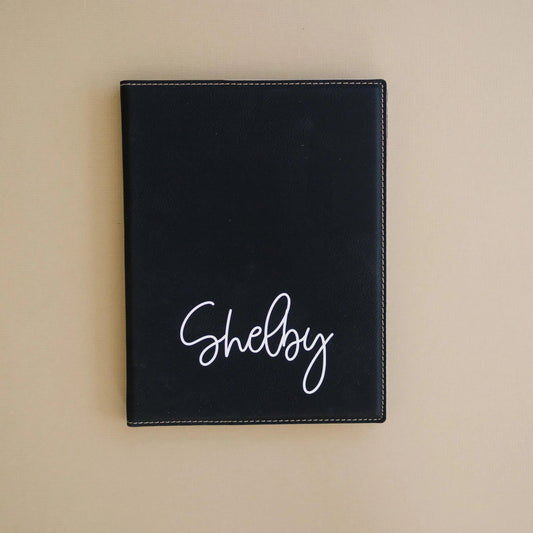Personalized Leather Notepad Holder Professional Portfolio Cover Office Supply Business Meeting Desk Accessory Journal Cover Student Gift Joyful Moose