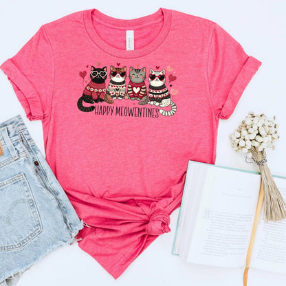 Cat Valentines Shirt, valentine day shirt pink kittens, womens valentine shirt gift for cat lover Joyful Moose