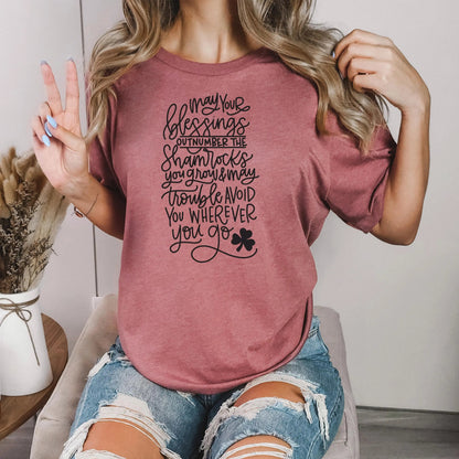 Irish Blessing Shirt, Shamrocks Tee, Ireland Gift for Her, Unisex Bella Canvas T-shirt with Irish Blessing Joyful Moose