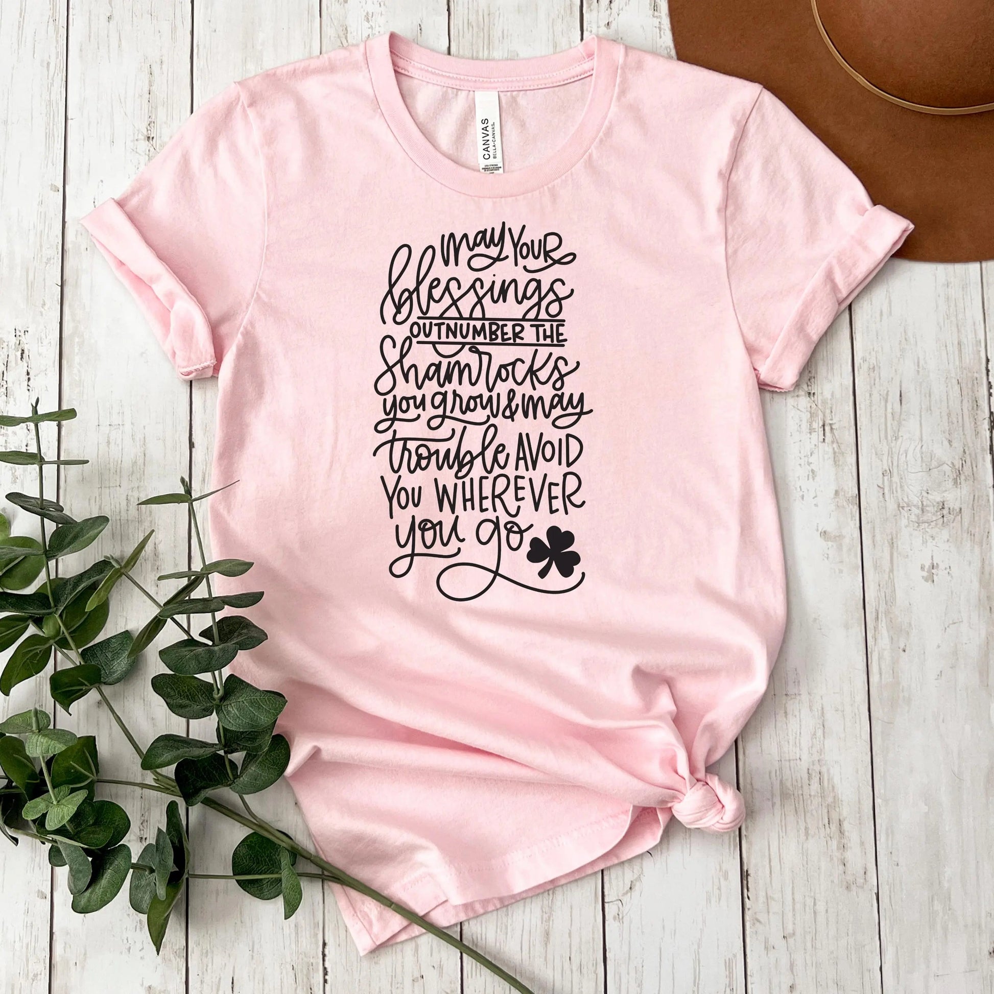 Irish Blessing Shirt, Shamrocks Tee, Ireland Gift for Her, Unisex Bella Canvas T-shirt with Irish Blessing Joyful Moose