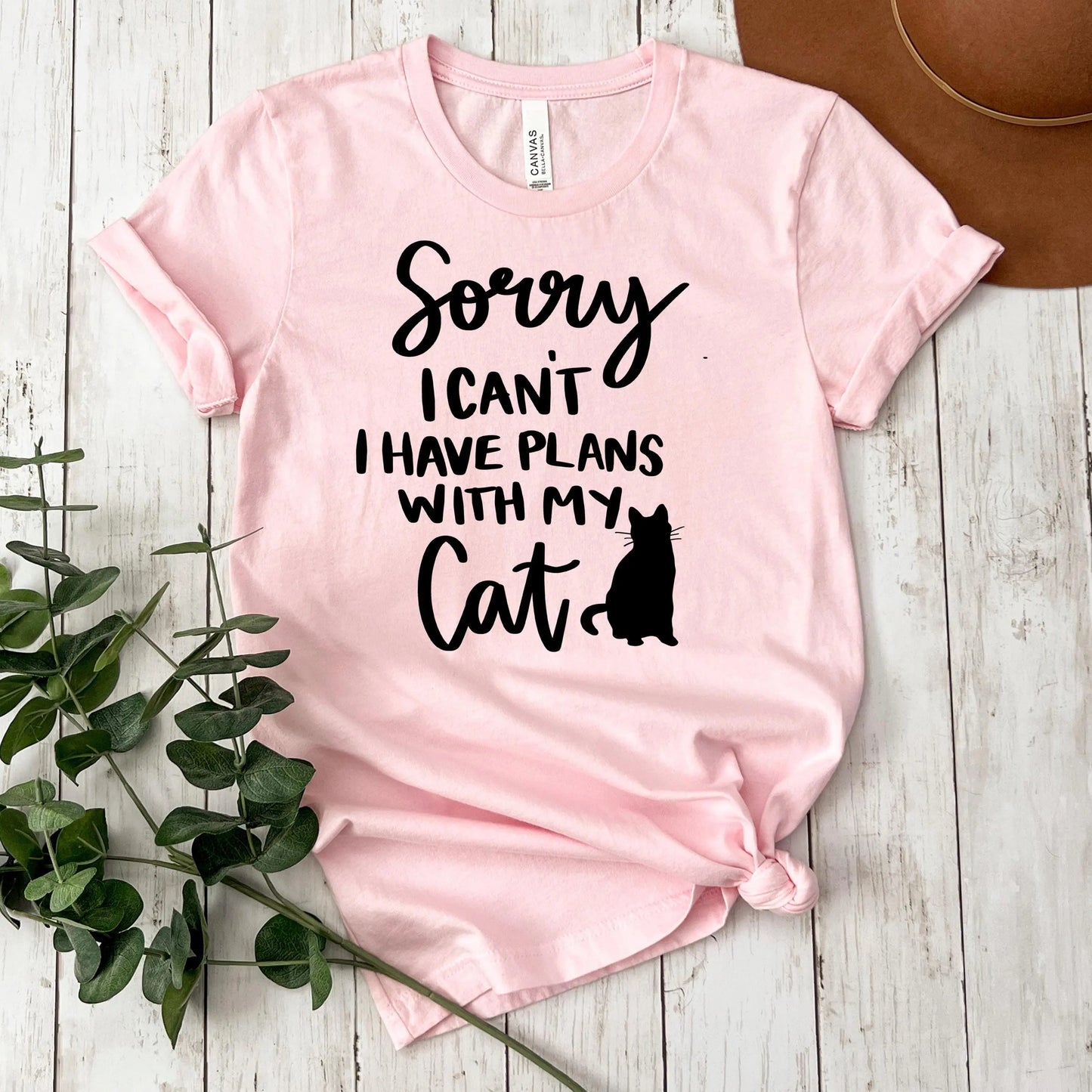 Cat t shirt Sorry I Can't, I Have Plans with My Cat Bella + Canvas Unisex T-Shirt, Cat mom shirt, Cat Lady Gift Joyful Moose