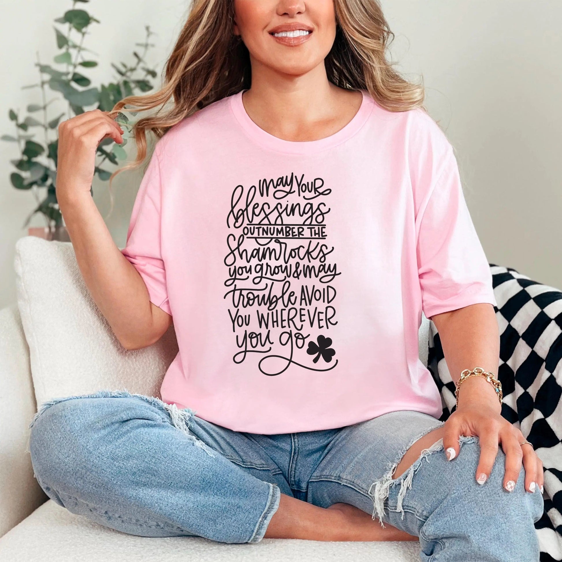 Irish Blessing Shirt, Shamrocks Tee, Ireland Gift for Her, Unisex Bella Canvas T-shirt with Irish Blessing Joyful Moose