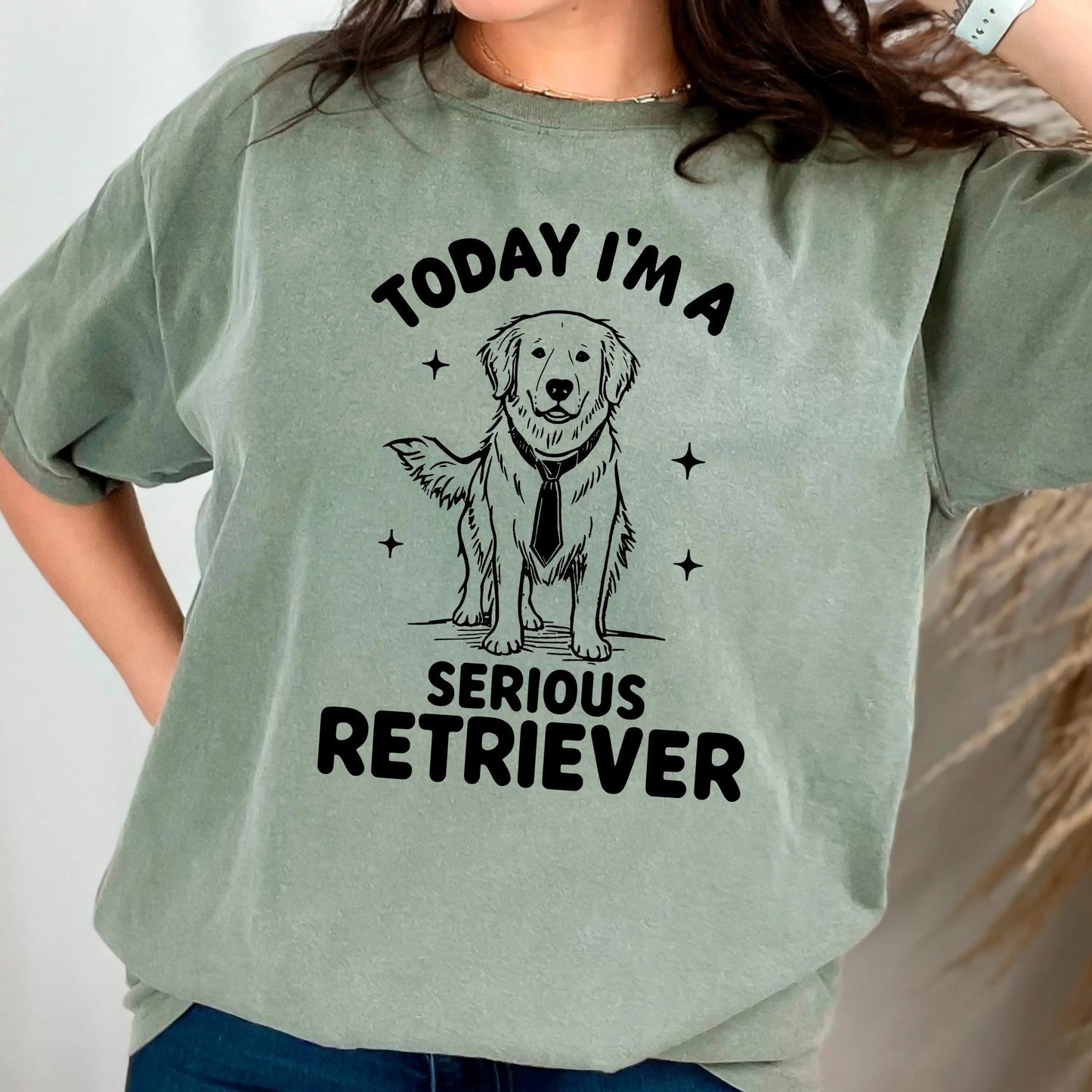 Funny I'm a Serious Retriever Comfort Colors Tee, golden retriever shirt, Labrador Retriever Mom t-hirt, Dog Dad Gift Joyful Moose