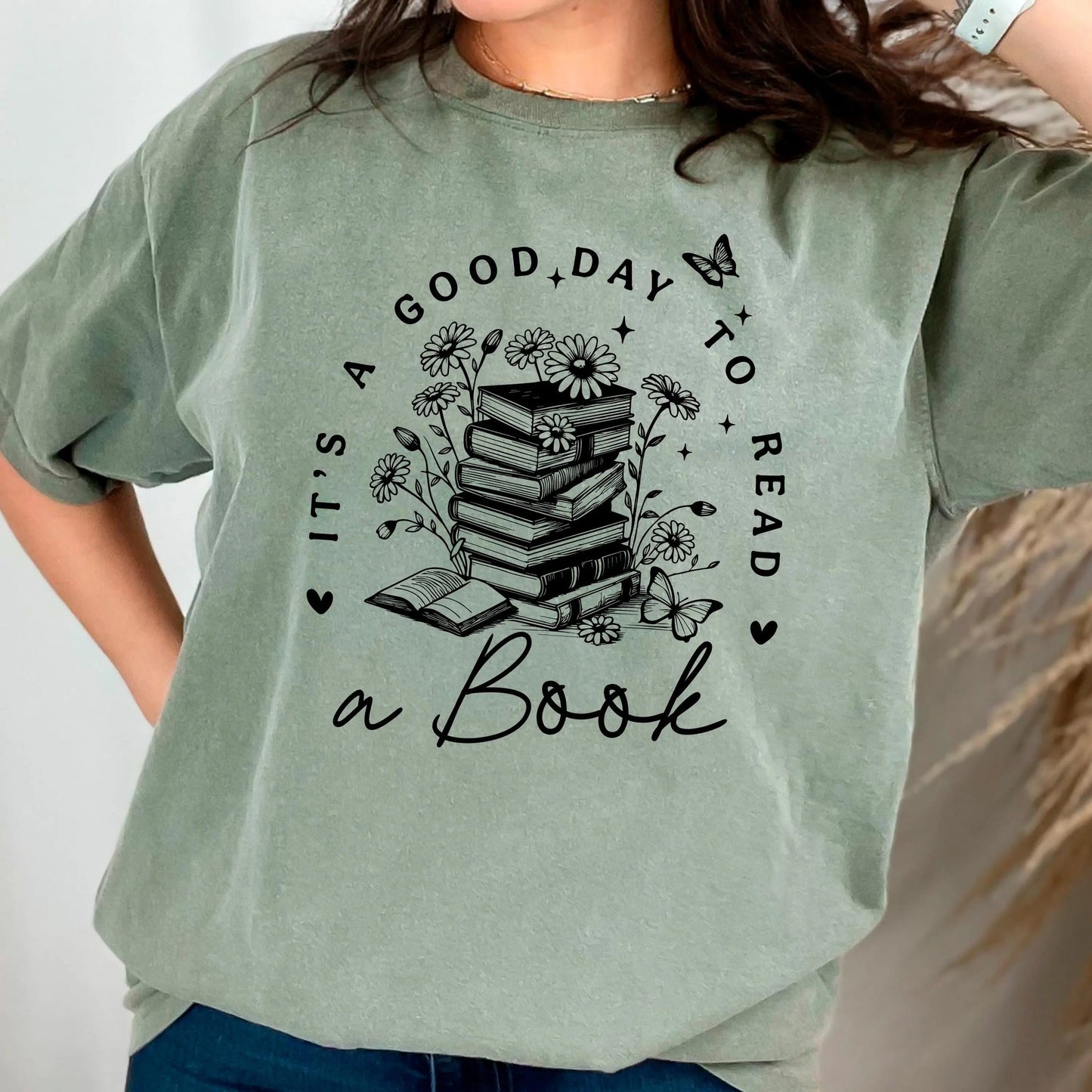 It’s A Good Day To Read A Book Shirt – Aesthetic Book Lover Tee – Cute Vintage Reader T Shirt For Women – Cozy Reading Graphic Tee Joyful Moose