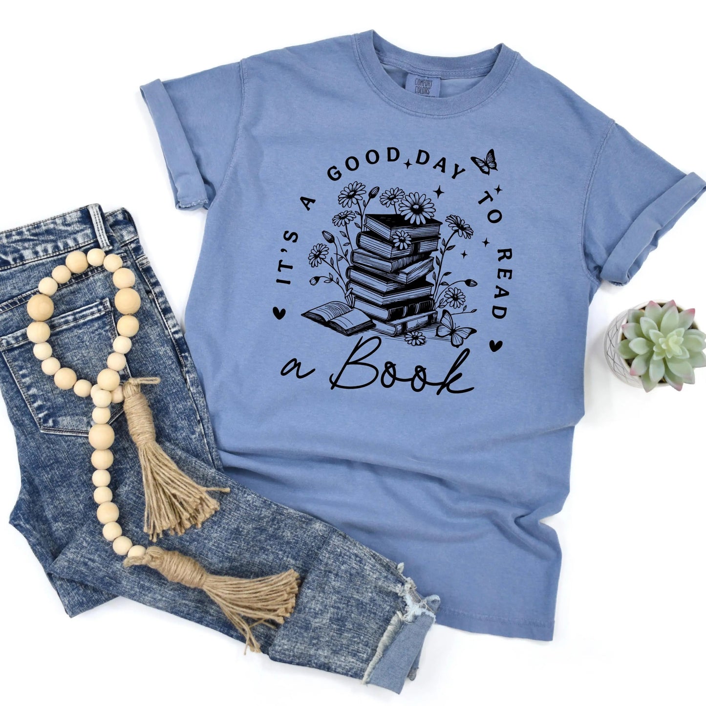 It’s A Good Day To Read A Book Shirt – Aesthetic Book Lover Tee – Cute Vintage Reader T Shirt For Women – Cozy Reading Graphic Tee Joyful Moose