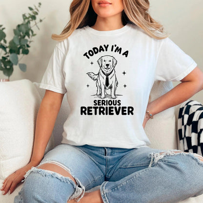 Funny I'm a Serious Retriever Comfort Colors Tee, golden retriever shirt, Labrador Retriever Mom t-hirt, Dog Dad Gift Joyful Moose