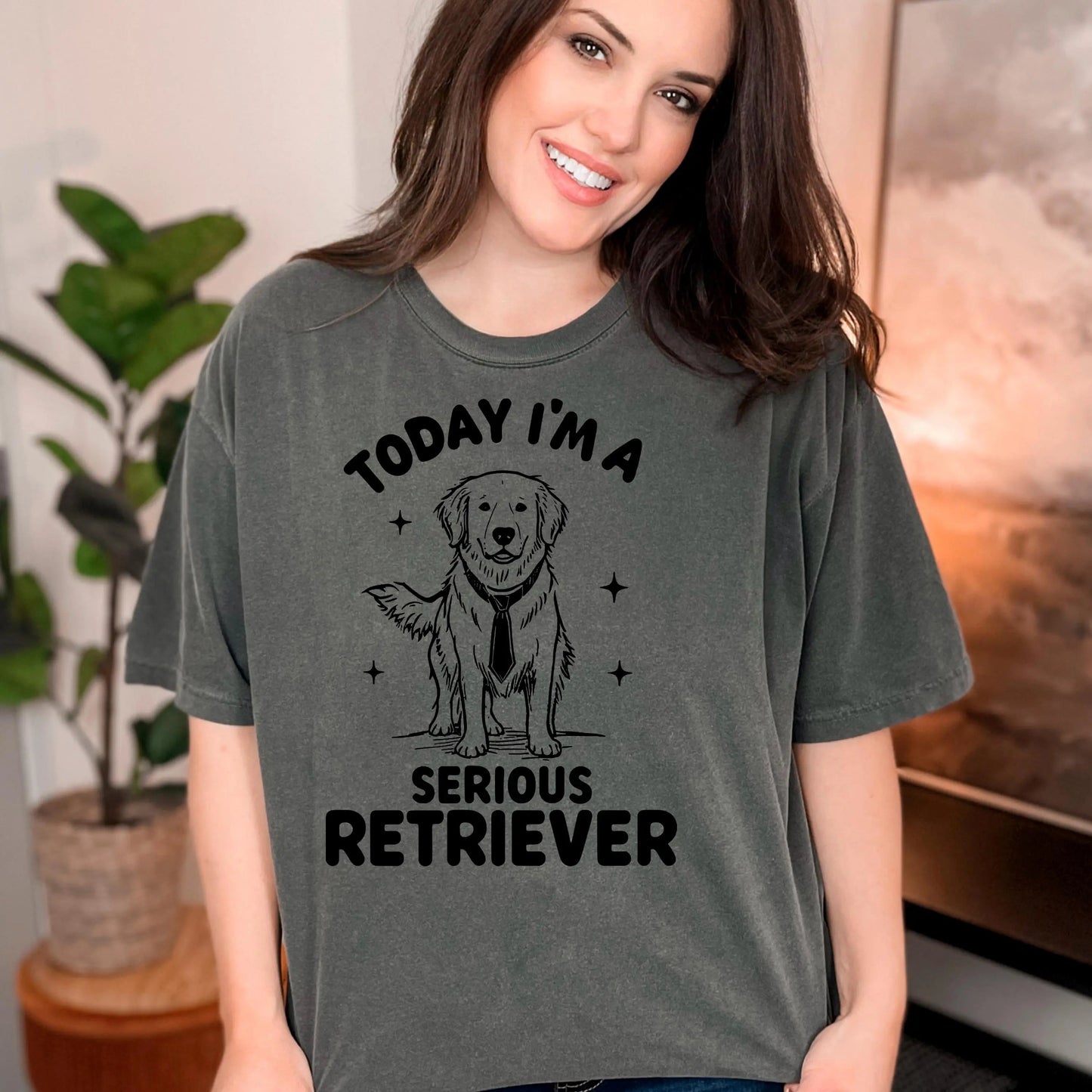 Funny I'm a Serious Retriever Comfort Colors Tee, golden retriever shirt, Labrador Retriever Mom t-hirt, Dog Dad Gift Joyful Moose