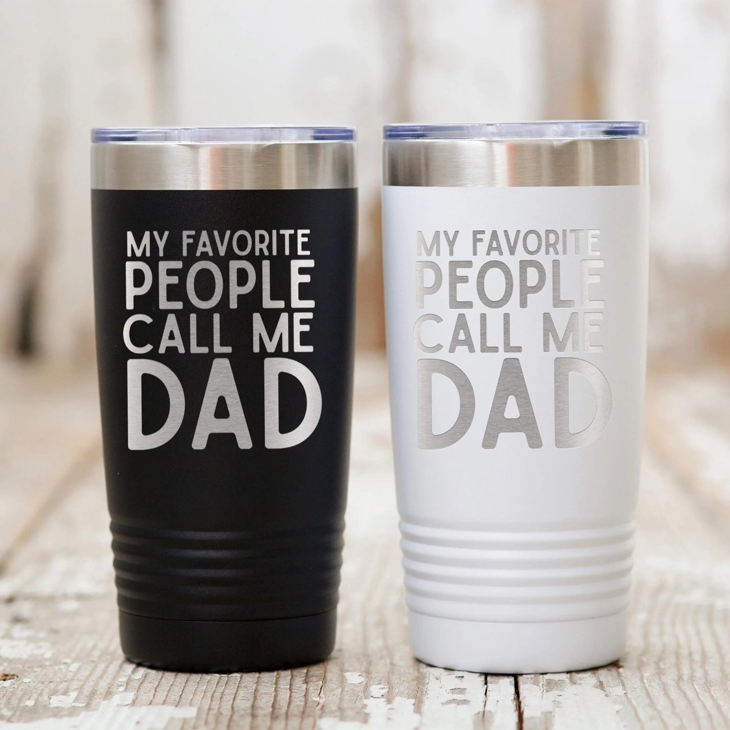 Personalized Dad Tumbler with My Favorite People Call Me Dad Quote – Stainless Steel Travel Mug Gift for Father's Day Birthday or Christmas Joyful Moose