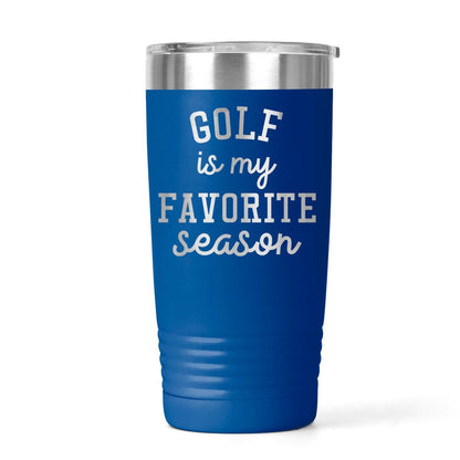 Golf Tumbler 20 oz Travel Mug for Golf Enthusiasts, "Golf is My Favorite Season" Gift, Vibrant Colors, Golf Accessories Joyful Moose