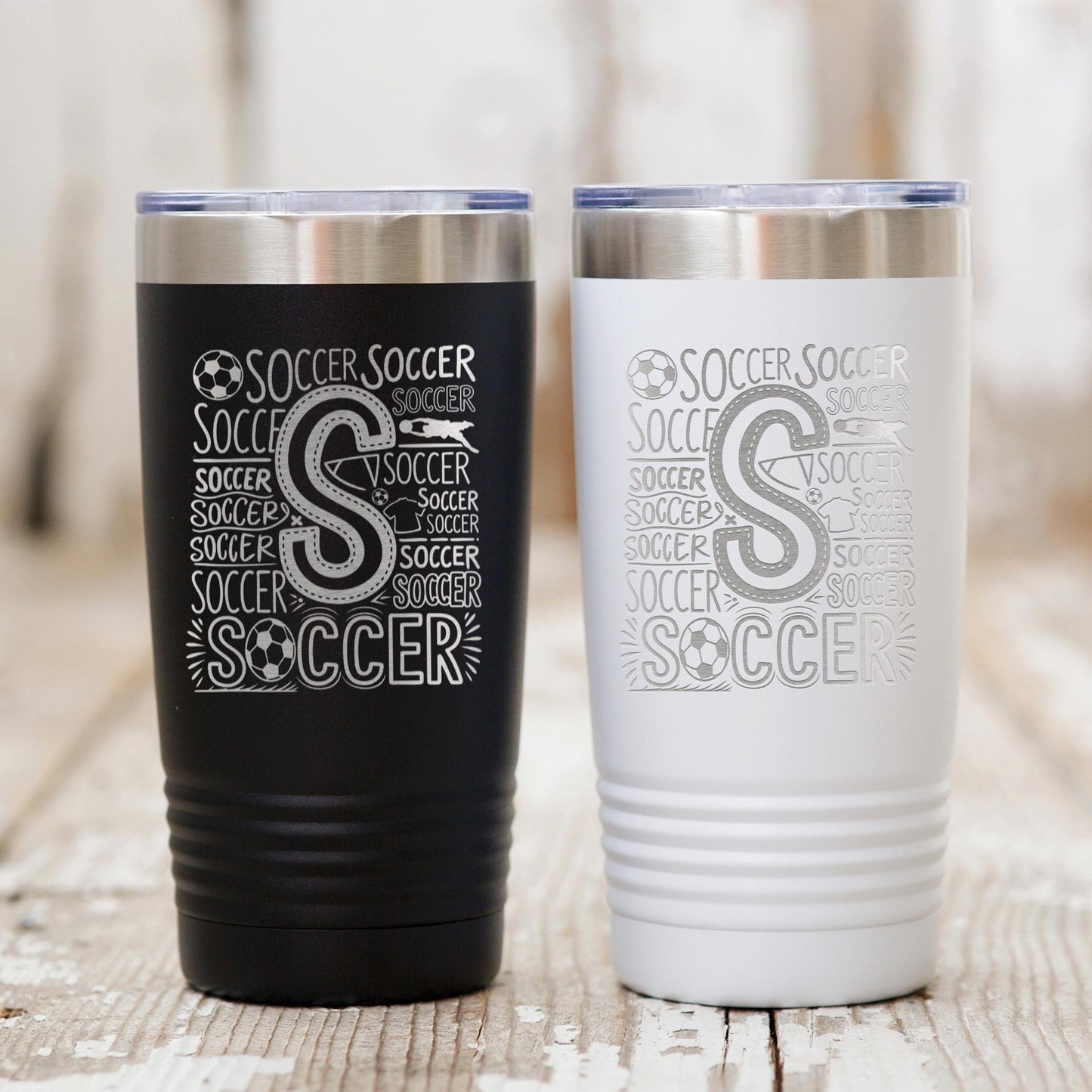 Soccer Tumbler 20 oz with Insulation, Sports Gift for Soccer Enthusiasts, Athletes, Soccer Mom Gift, Team Gift Idea, Soccer Accessories Joyful Moose