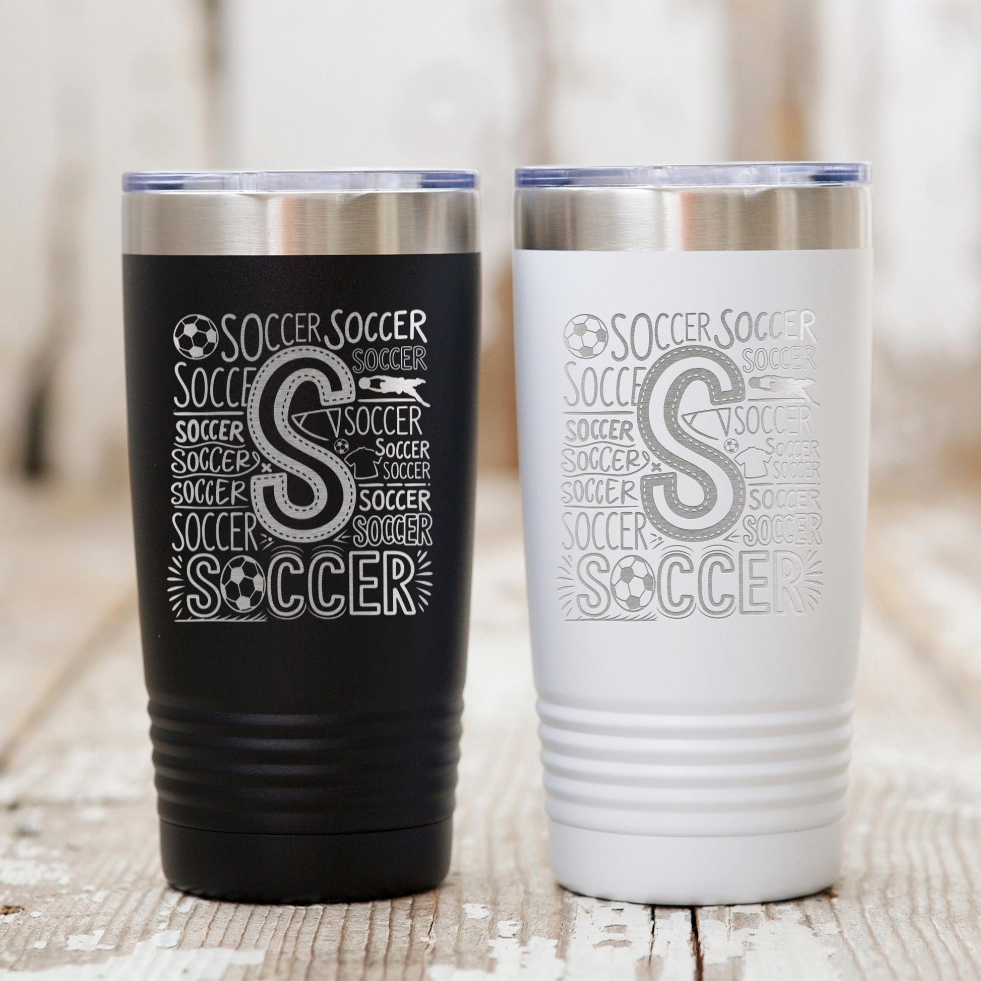 Soccer Tumbler 20 oz with Insulation, Sports Gift for Soccer Enthusiasts, Athletes, Soccer Mom Gift, Team Gift Idea, Soccer Accessories Joyful Moose