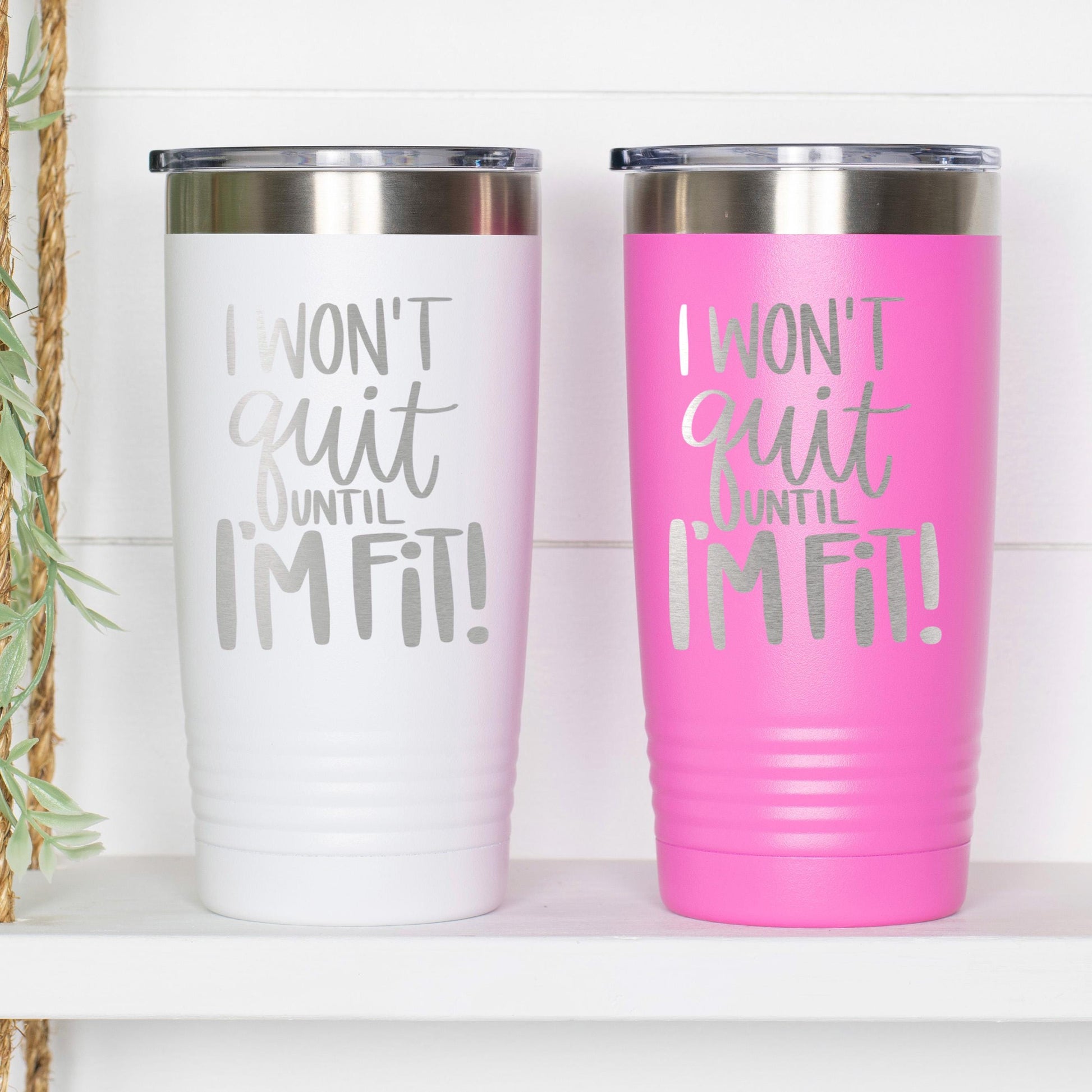 Workout Fitness Tumbler 20 oz engraved stainless steel insulated black tumbler with motivational quote for gym, sports, and active lifestyle Joyful Moose