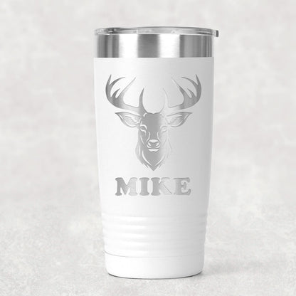 Personalized Deer Hunting Tumbler with Custom Name, Insulated Travel Mug for Outdoor Enthusiasts, Keeps Beverages Hot or Cold Joyful Moose