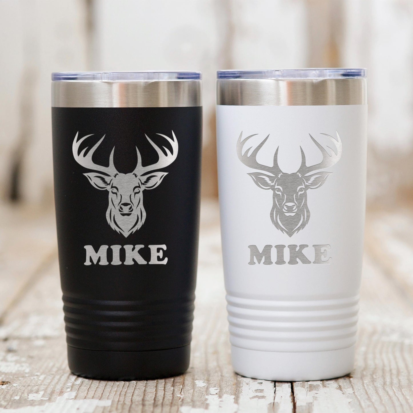Personalized Deer Hunting Tumbler with Custom Name, Insulated Travel Mug for Outdoor Enthusiasts, Keeps Beverages Hot or Cold Joyful Moose