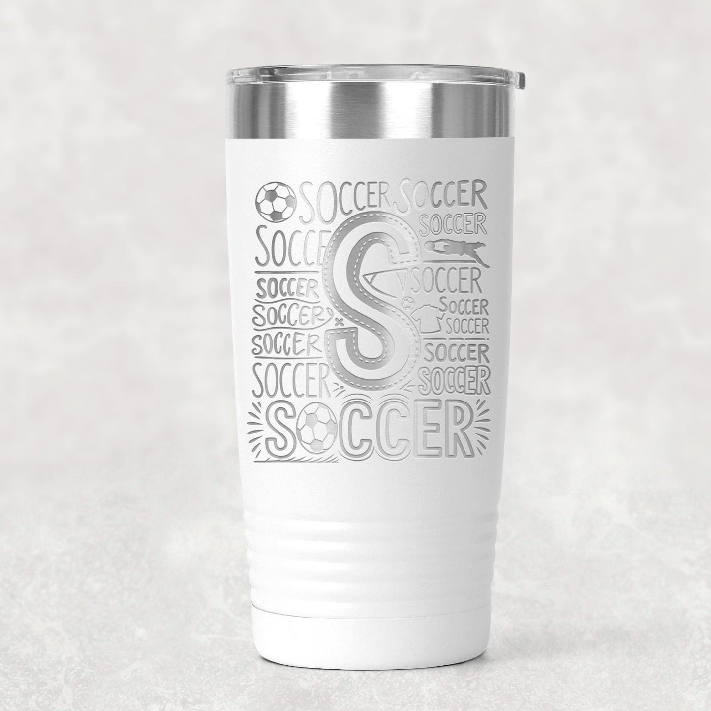 Soccer Tumbler 20 oz with Insulation, Sports Gift for Soccer Enthusiasts, Athletes, Soccer Mom Gift, Team Gift Idea, Soccer Accessories Joyful Moose