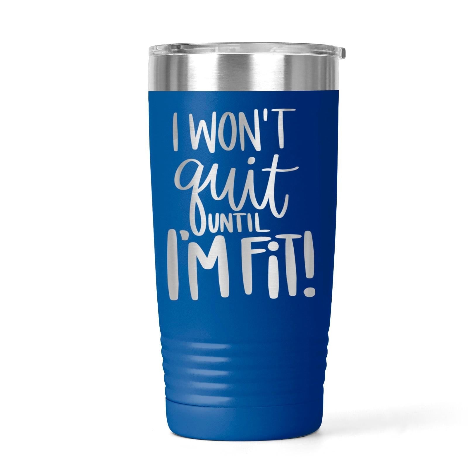 Workout Fitness Tumbler 20 oz engraved stainless steel insulated black tumbler with motivational quote for gym, sports, and active lifestyle Joyful Moose