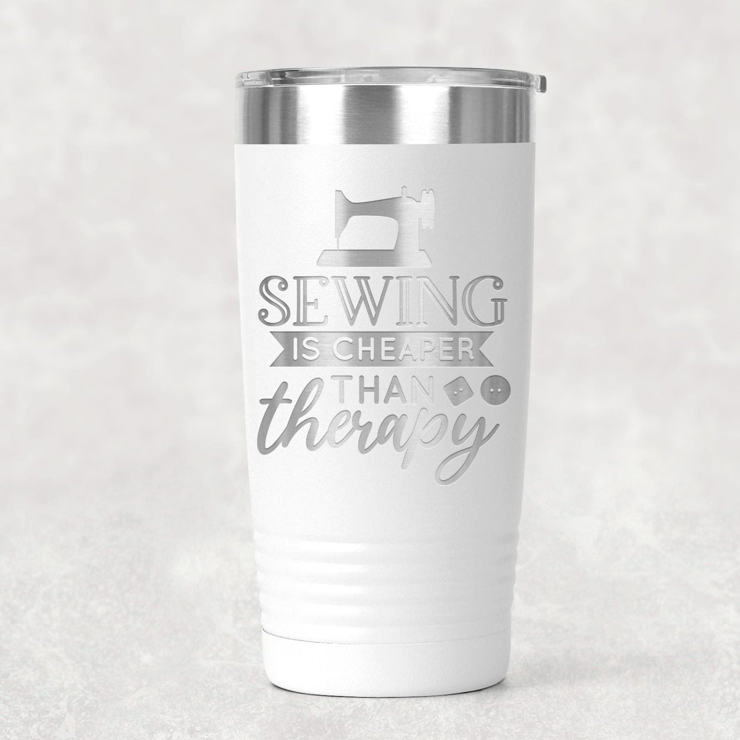 Personalized Sewing Tumbler 20 oz stainless steel insulated drinkware for crafters, hot or cold beverage travel mug, gift for sewists Joyful Moose