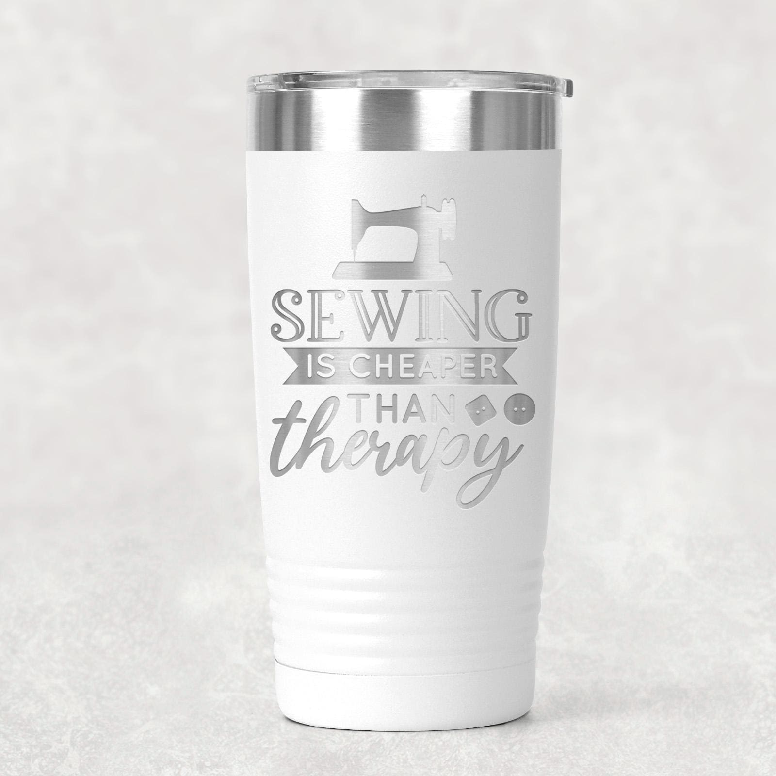 Personalized Sewing Tumbler 20 oz stainless steel insulated drinkware for crafters, hot or cold beverage travel mug, gift for sewists Joyful Moose