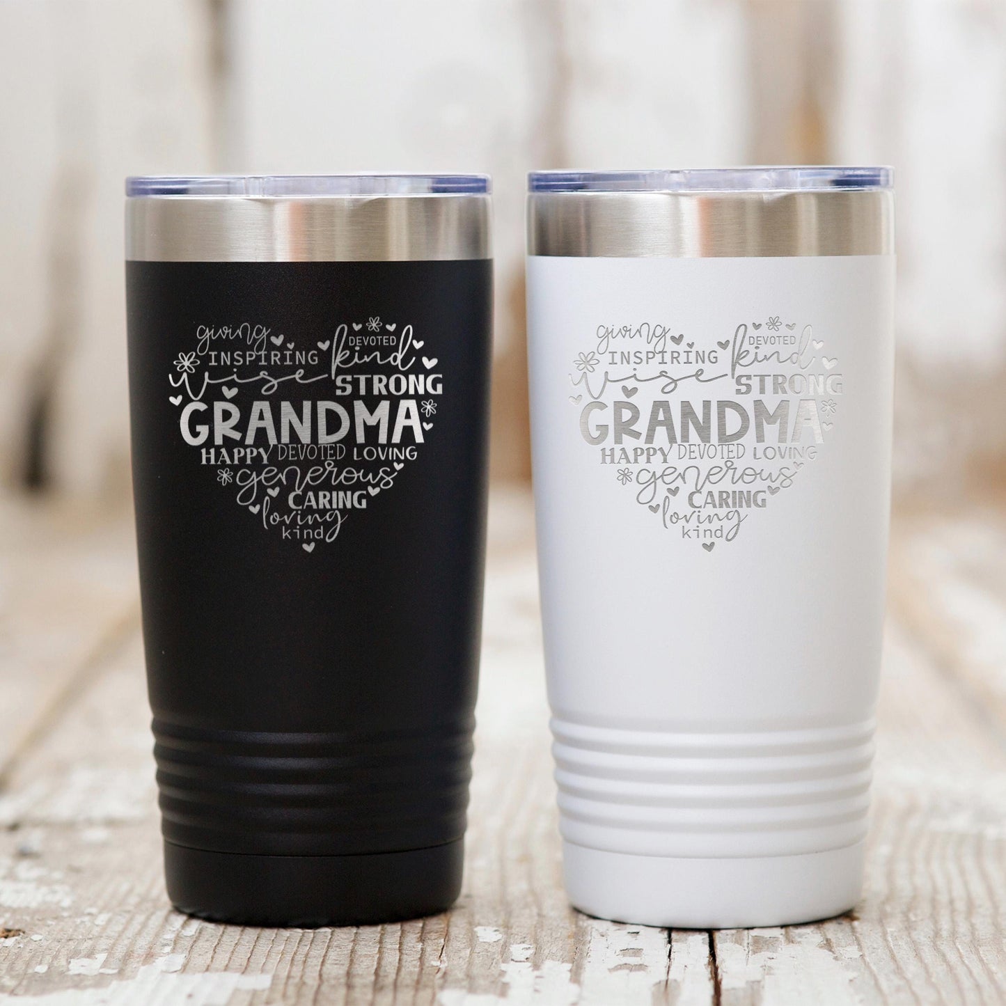 Grandma Tumbler 20 oz Stainless Steel Insulated Gift for Grandma Mother’s Day Birthday Christmas Pink or White Mom Gift Joyful Moose