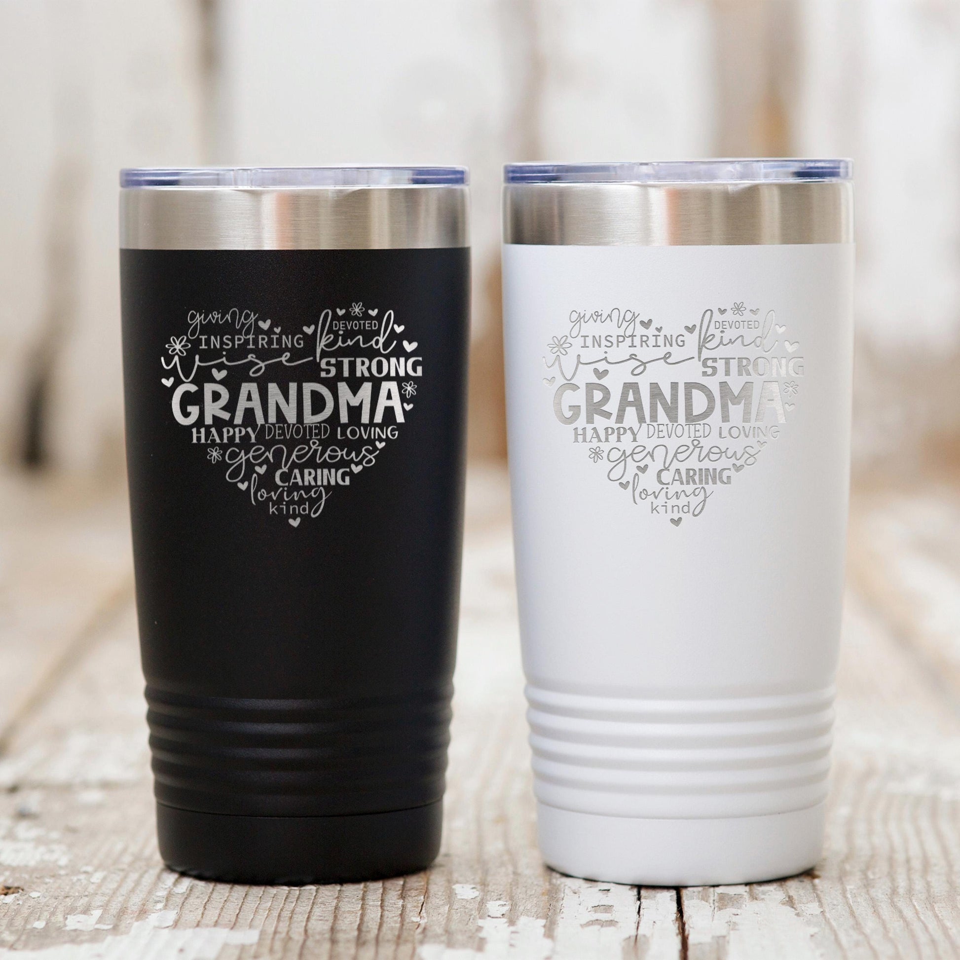 Grandma Tumbler 20 oz Stainless Steel Insulated Gift for Grandma Mother’s Day Birthday Christmas Pink or White Mom Gift Joyful Moose