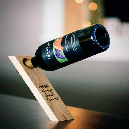 Wine Bottle Balancer - Gravity Defying Wooden Wine Holder, Unique Hostess Gift for Wine Lovers, Creative Wine Display and Decor Joyful Moose