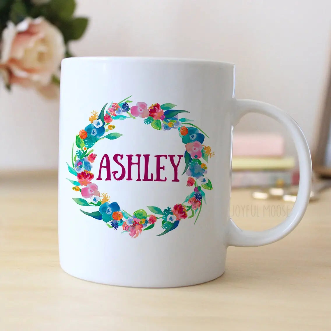 Floral Watercolor Mug - Personalized Gift for Bridesmaids Joyful Moose