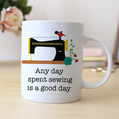 Quilters Coffee Mug - Sewing Coffee Mug - Quilting Gift - Gift for Sewer Joyful Moose
