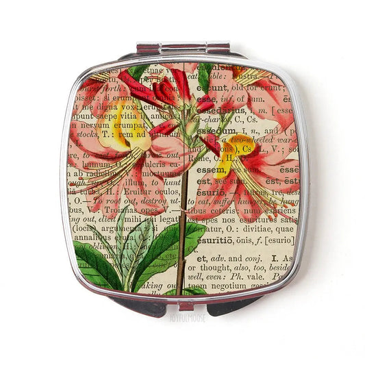 Vintage Floral Compact Mirror - Compact Mirror Gift for Her  - Pocket Mirror - Purse Mirror - Pocket Mirror Joyful Moose