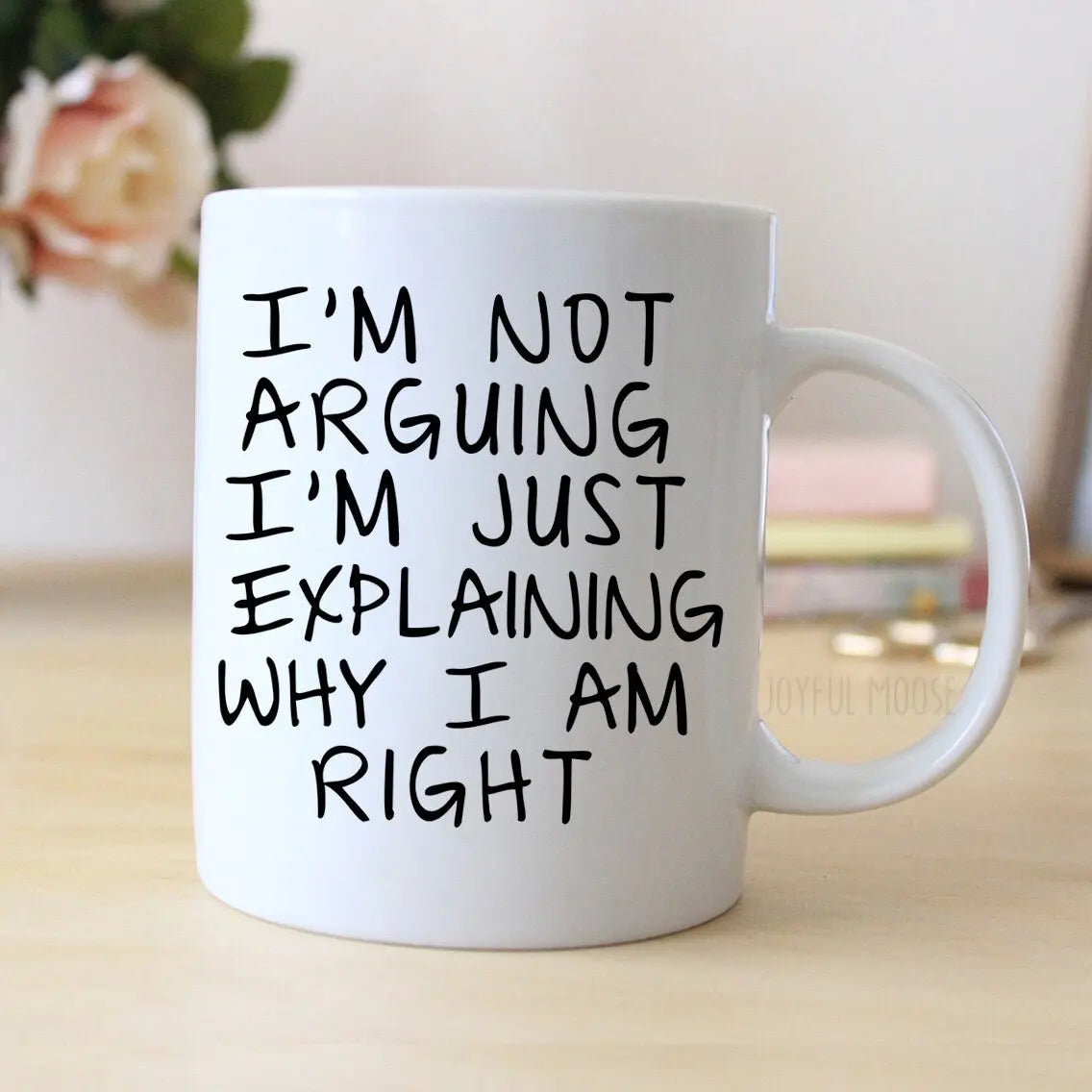 Funny Coffee Mugs – Ceramic Birthday Gift for Men | Dishwasher Safe Mug Joyful Moose