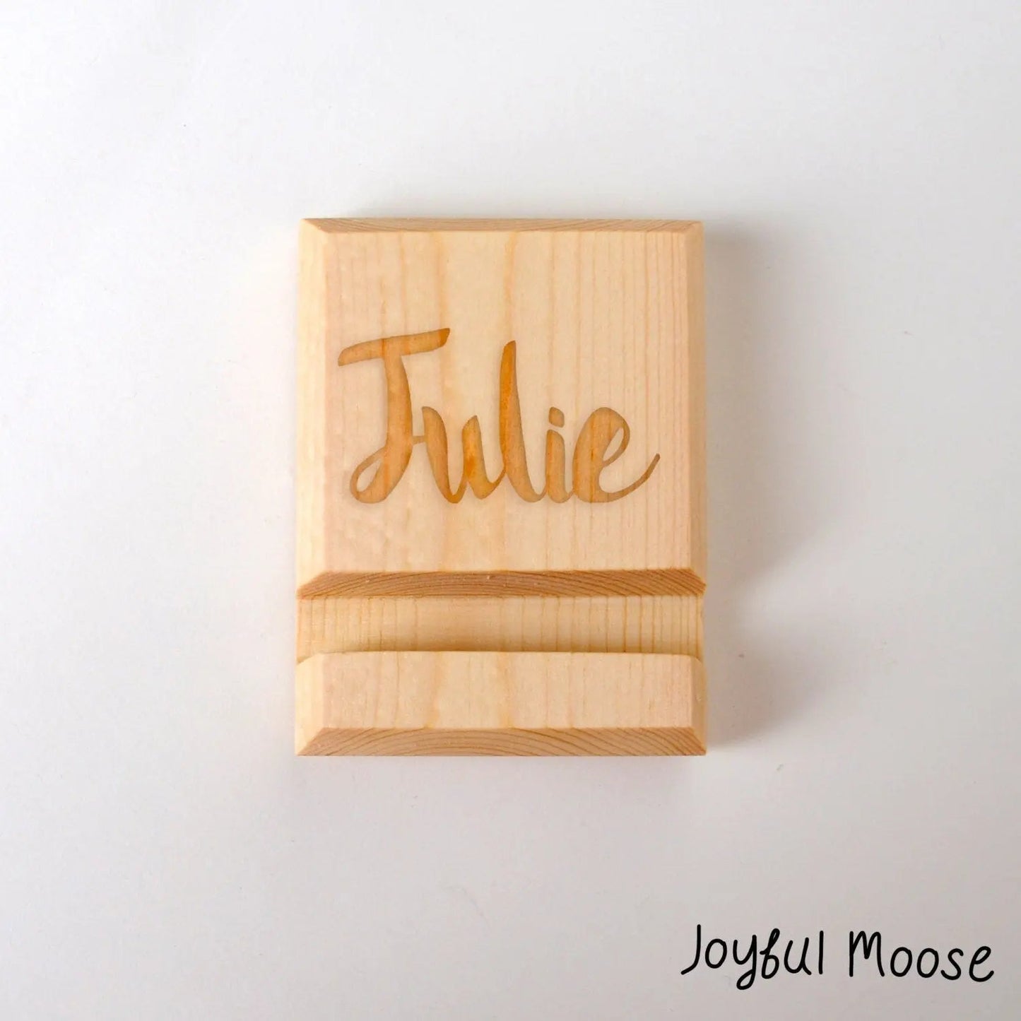 Wooden iPhone Stand - Wood iPhone Holder Joyful Moose