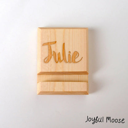 Wooden iPhone Stand - Wood iPhone Holder Joyful Moose