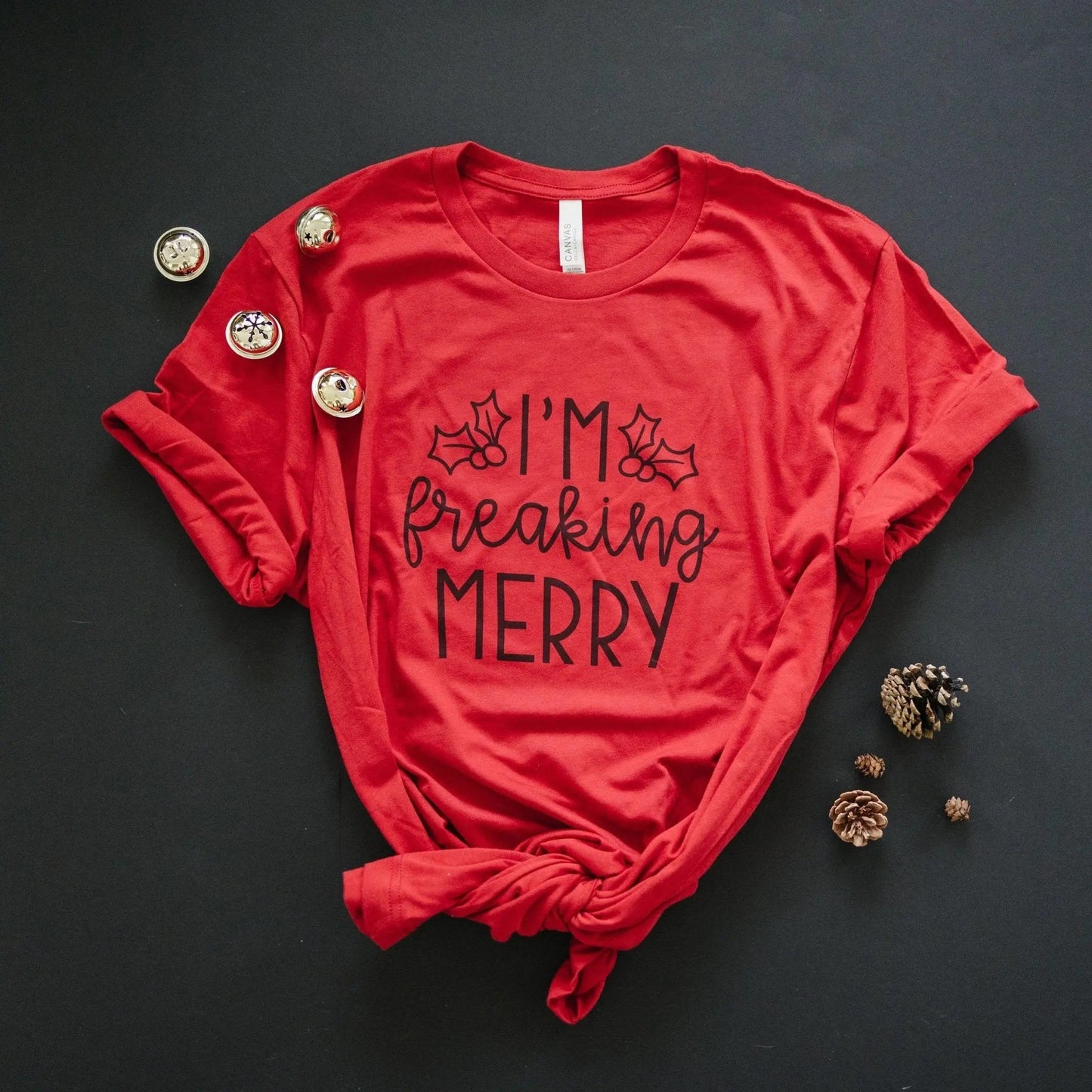 I'm Freaking Merry Tshirt, Funny Christmas shirt, Funny Red Christmas tee, funny christmas shirts Joyful Moose