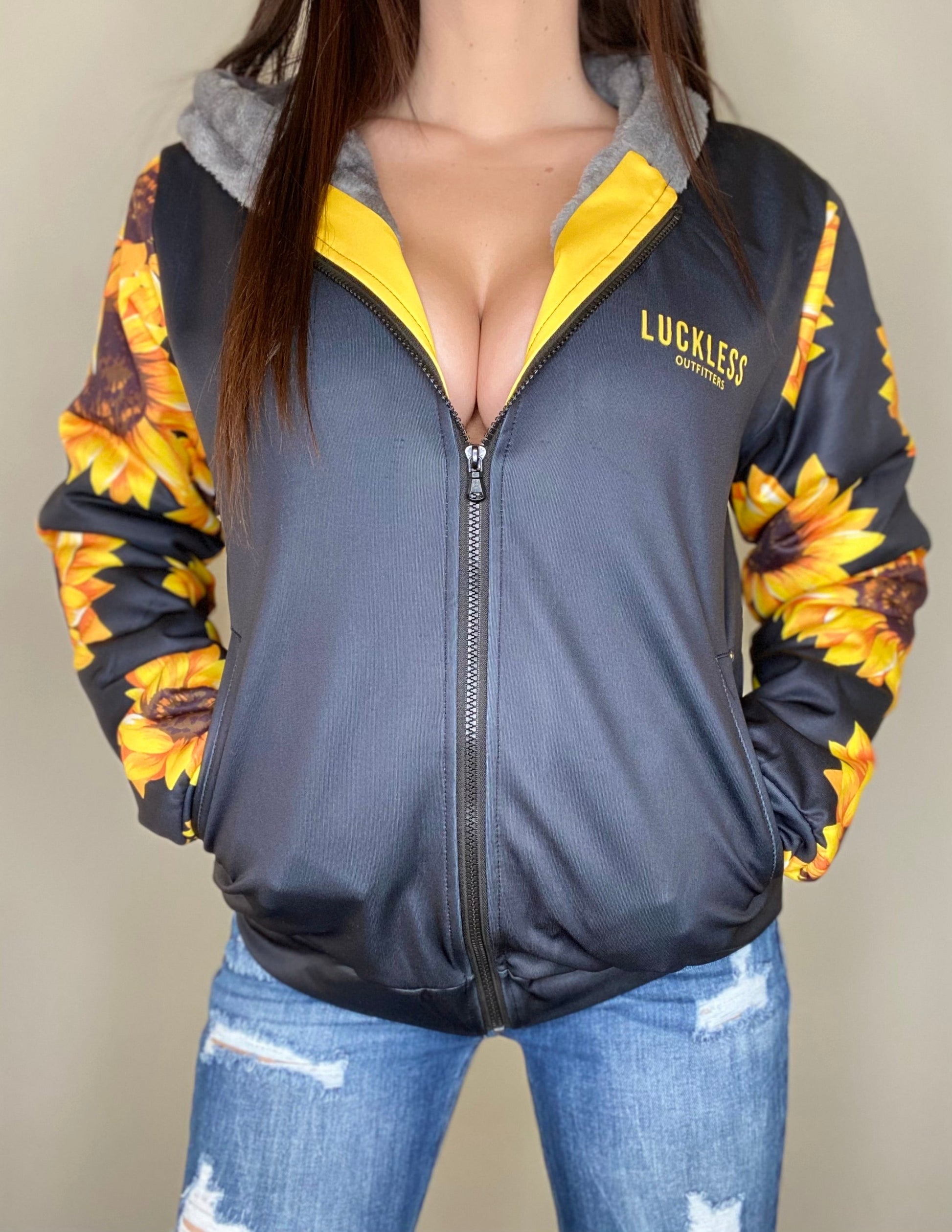 SUNFLOWER HEAVY ZIP FLEECE HOODIE Luckless Outfitters
