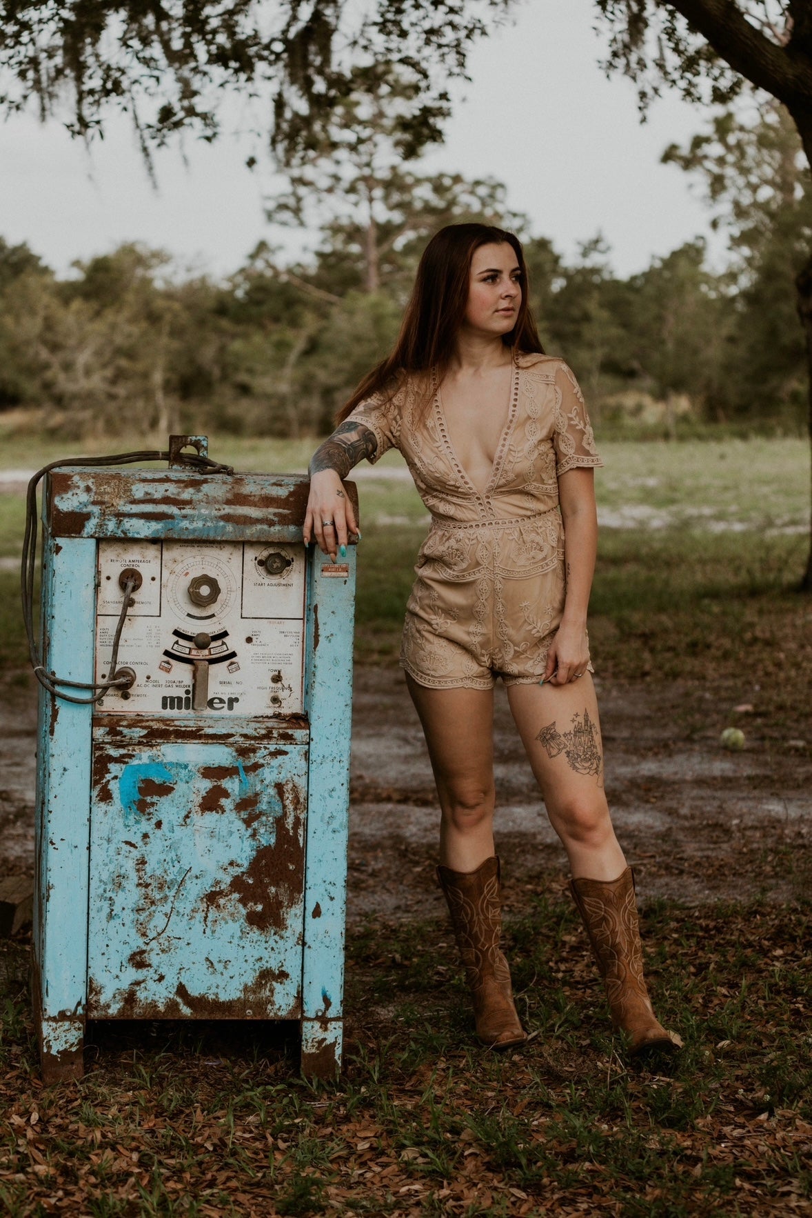 Krysta's Taupe Lace Romper Wild Cactus Boutique