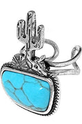 Western Aztec Cactus Cuff Ring Wild Cactus Boutique