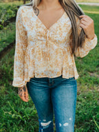 Ashley's V Neck Floral Top Wild Cactus Boutique