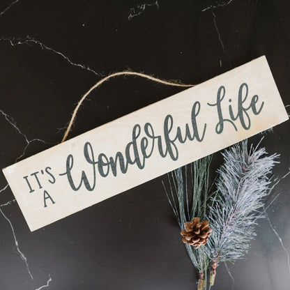 It's a Wonderful Life Christmas Decor, Rustic Barnwood Wood Sign, Christmas Wall Decor, Christmas Sign Joyful Moose